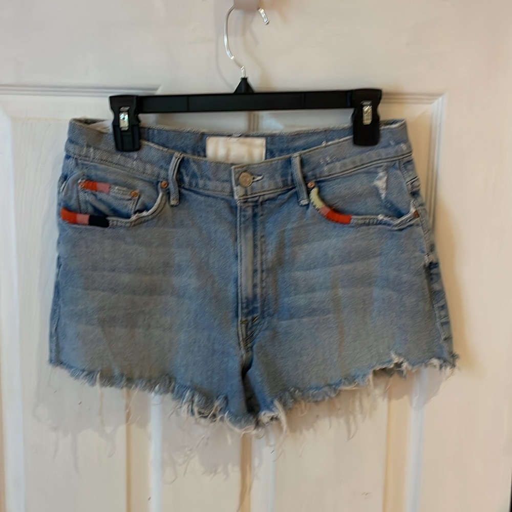 Mother jeans distressed Light Blue Denim Shorts - Picture 10 of 11
